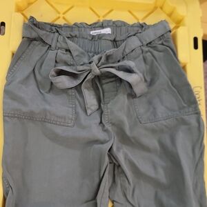 Sonoma Olive Green Paperbag Waist Pants
